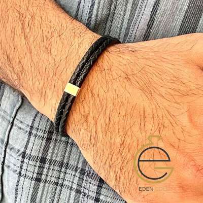 دستبد مردانه دو بند طلا