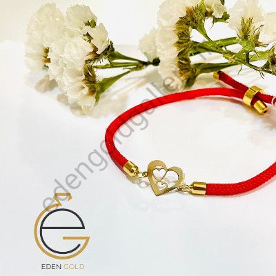 دستبند طرح قلب داخل دو قلب