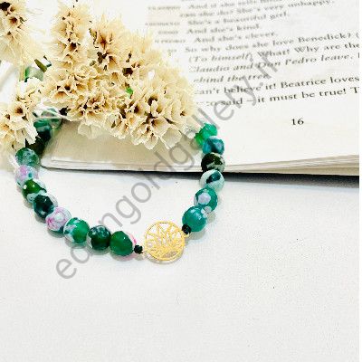 دستبند طلا دایره و لوتوس