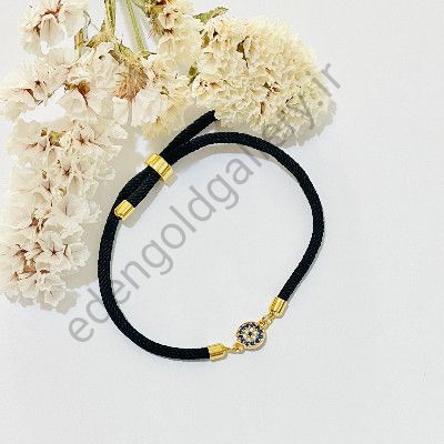 دستبند طلا چشم نظر نگین دار