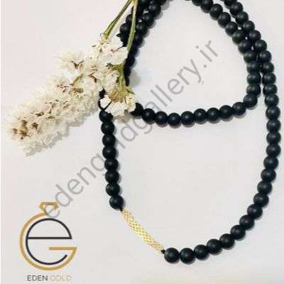 گردنبند طلا مهره ای طرح بافت