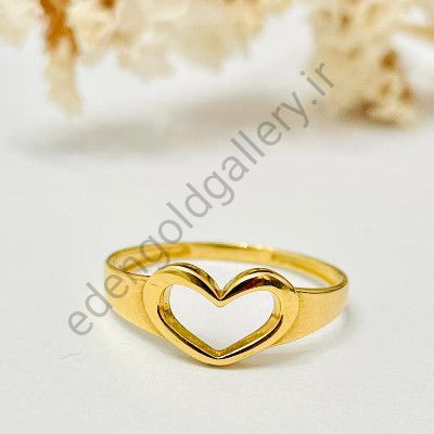 انگشتر طلا طرح قلب بزرگ