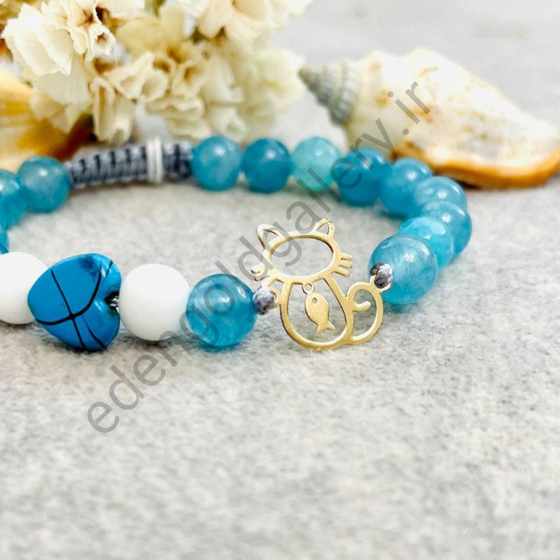 دستبند طرح گربه و ماهی