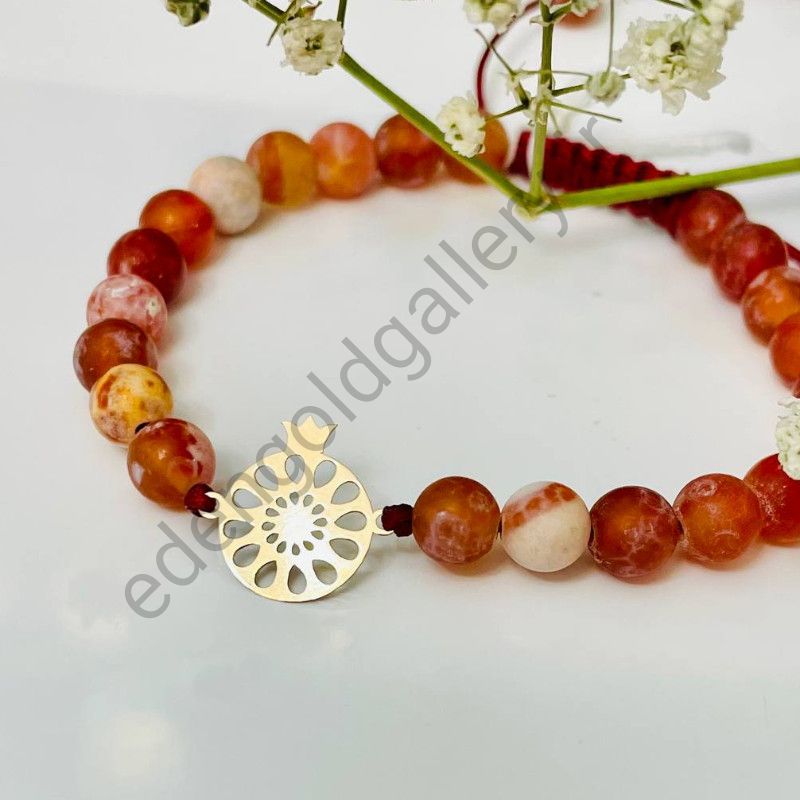 دستبند طلا طرح انار و دونه انار