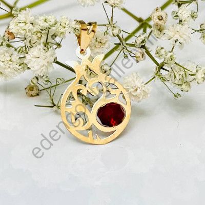 پلاک طرح انار با نگین