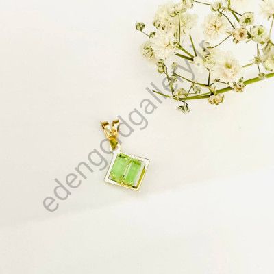 پلاک طلا طرح سواروسکی با سنگ سبز