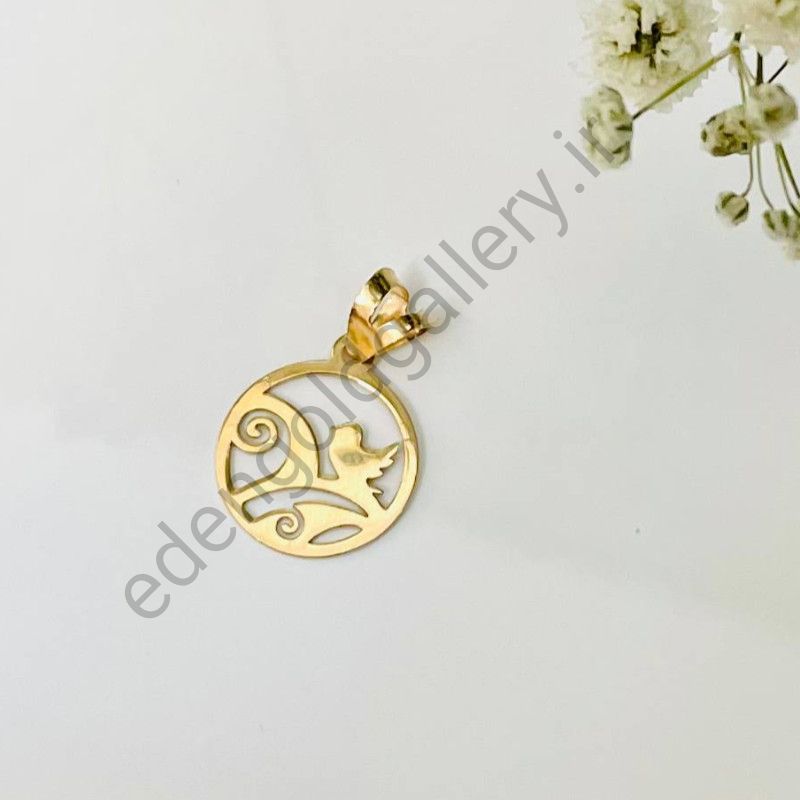 پلاک طلا پرنده و درخت