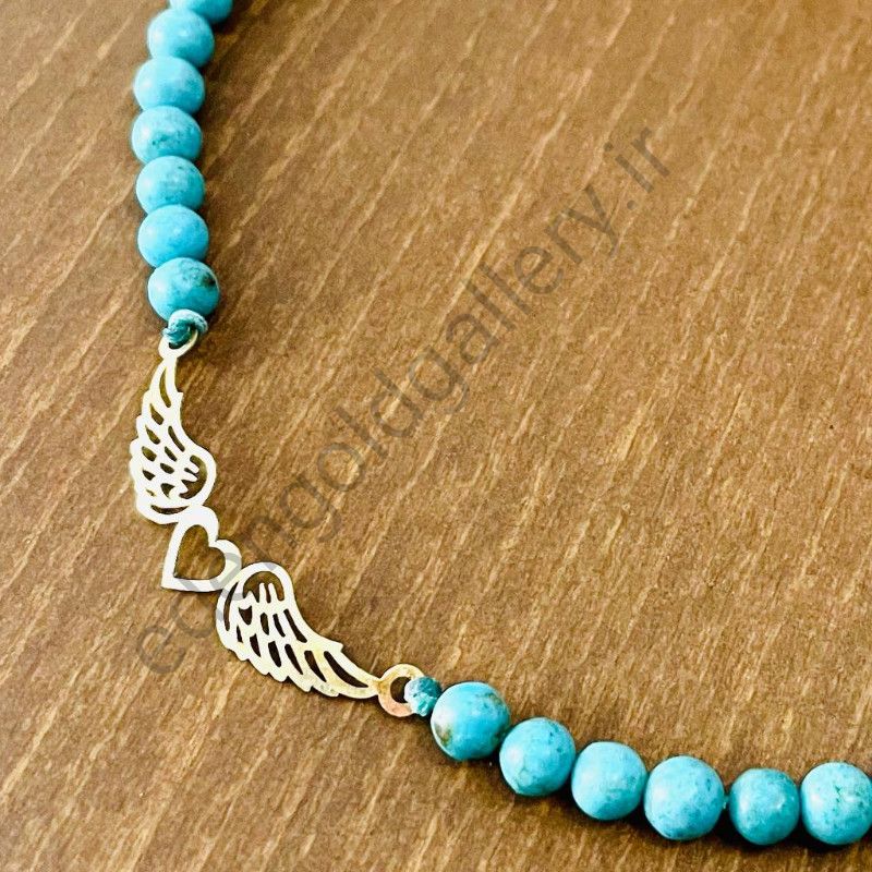 گردنبند مهره ای مدل بال و قلب