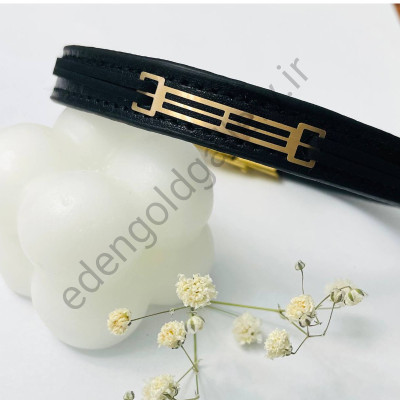 دستبند طلا مردانه چرم