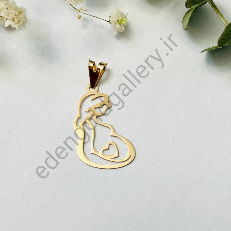 پلاک طلا مادر باردار و قلب