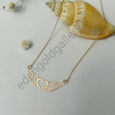 گردنبند طلا طرح بال و قلب