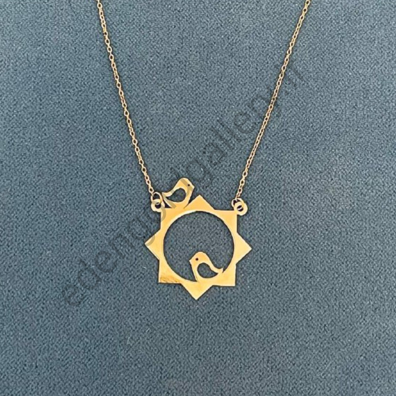 گردنبند طلا متصل گل و جوجه کد 439