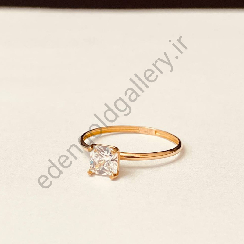 انگشتر طلا تک نگین زرد