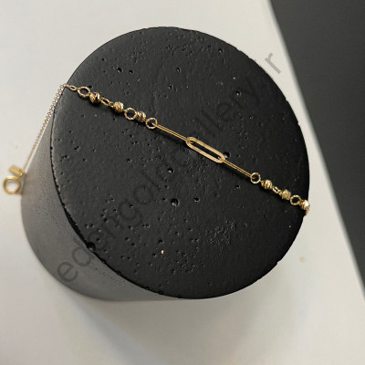 دستبند طلا 3 بیضی و گوی کد 826