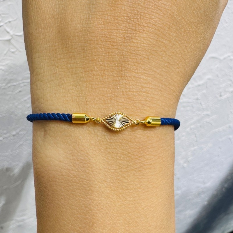 دستبند طلا بیضی بند طنابی  کد 993