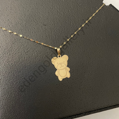 پلاک طلا کودک طرح خرس