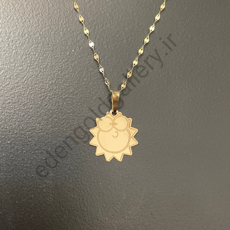 پلاک طلا کودک طرح خورشید