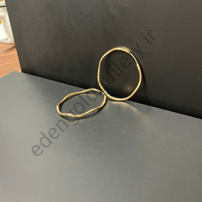 گوشواره طلا حلقه ای موج دار کوچک