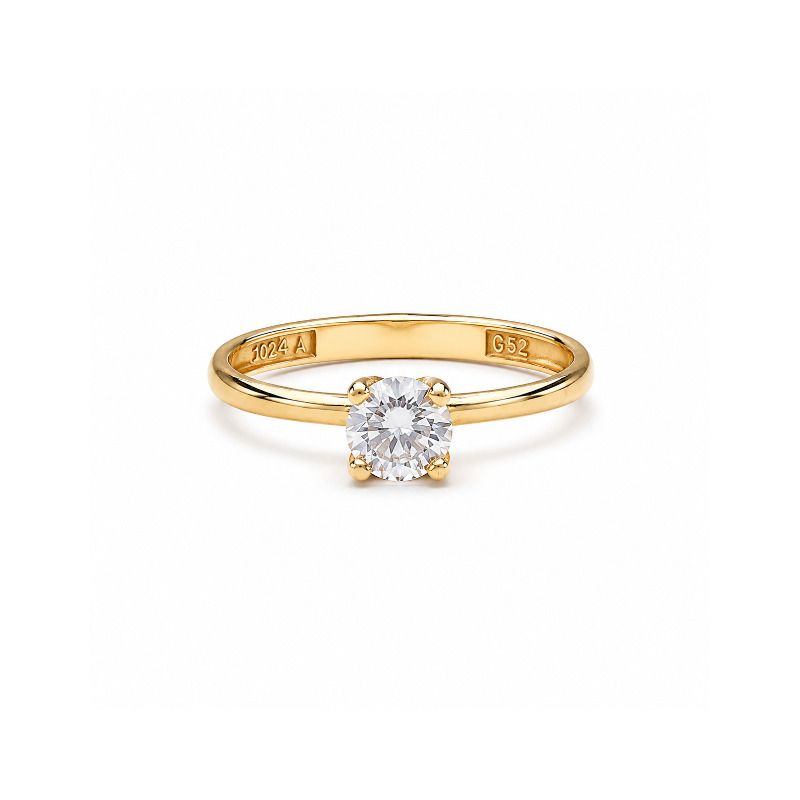 انگشتر طلا تک نگین سولیتر1184