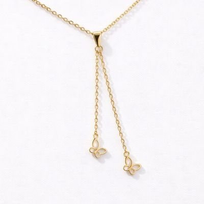 پلاک طلا آویزی شرابه ای پروانه ای 1309