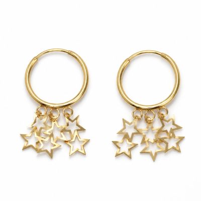 گوشواره حلقه ای ریز طرح ستاره 1381