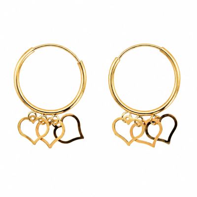 گوشواره حلقه ای ریز طرح قلب 1380